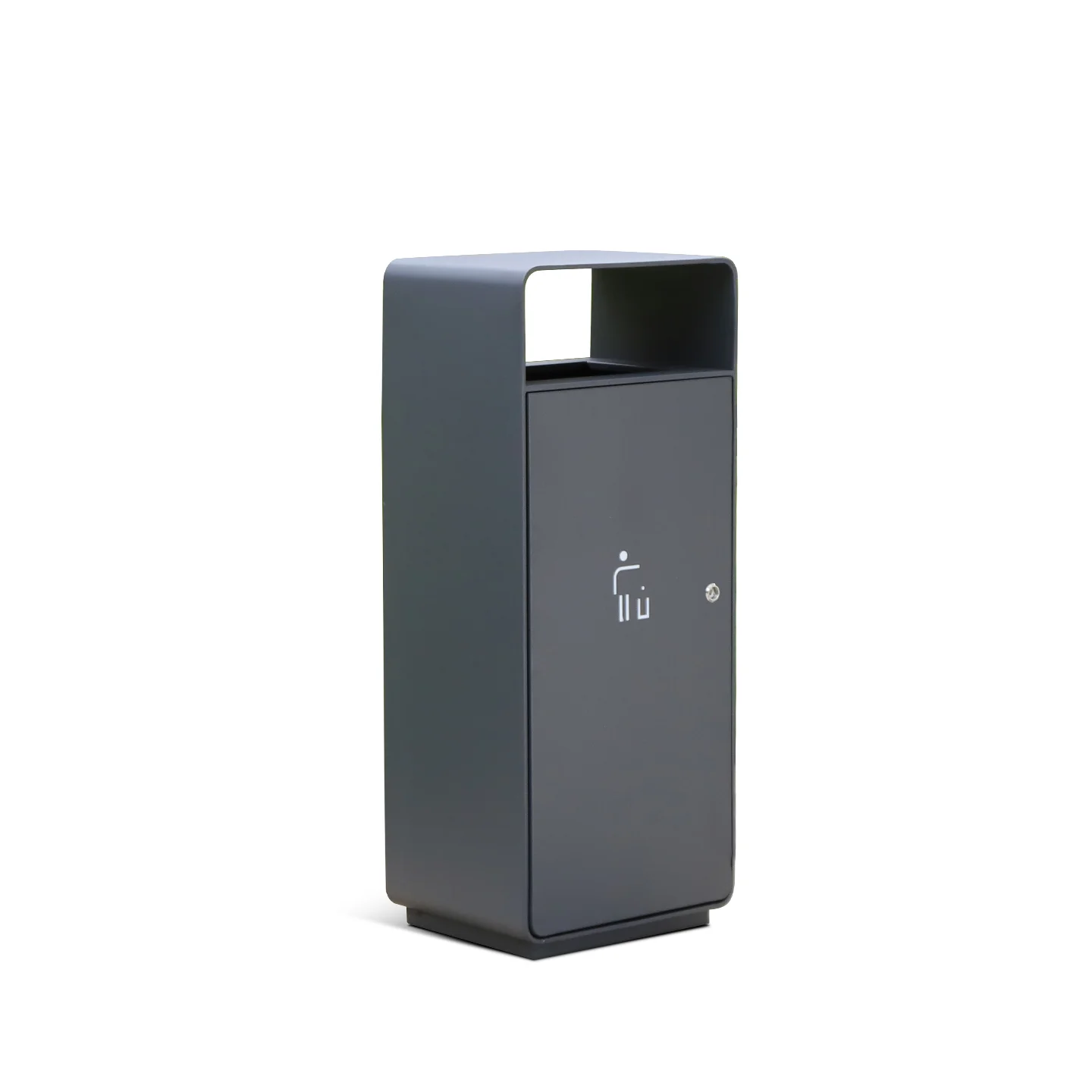 OTB-04 55L commercial outdoor trash can, single-unit view