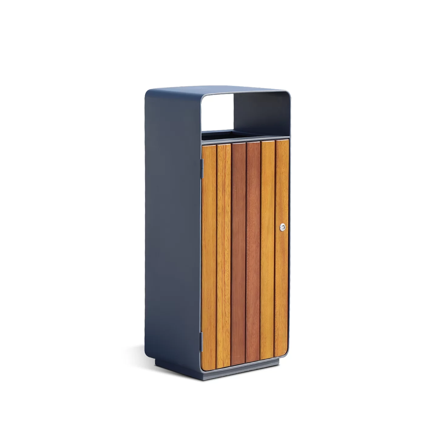 50L commercial outdoor trash can with Bintangor wood slats - OTM-04BM