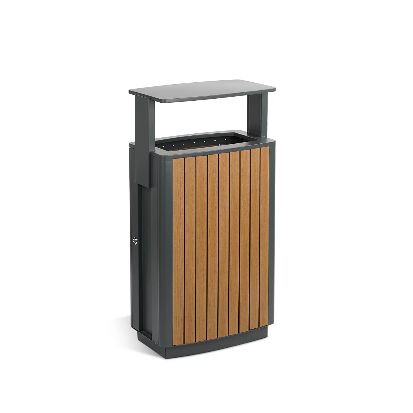 OTM-16A 50L public waste bin with integrated rain cover